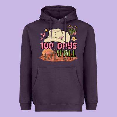 100 Days Y'all Malia Heavyweight Hoodie Designed By Maliassmallbusiness