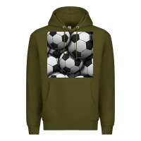 Army Green soccer seamless pattern Premium Hoodie - BundleAndBundleShop