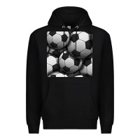 Black soccer seamless pattern Premium Hoodie - BundleAndBundleShop