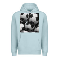 Blue Mist soccer seamless pattern Premium Hoodie - BundleAndBundleShop