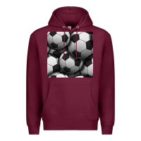 Burgundy soccer seamless pattern Premium Hoodie - BundleAndBundleShop