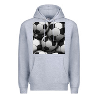 Heather Grey soccer seamless pattern Premium Hoodie - BundleAndBundleShop