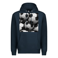 Navy soccer seamless pattern Premium Hoodie - BundleAndBundleShop