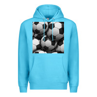 Ocean Blue soccer seamless pattern Premium Hoodie - BundleAndBundleShop