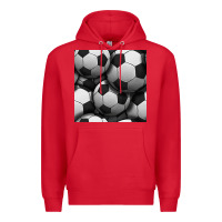 Red soccer seamless pattern Premium Hoodie - BundleAndBundleShop
