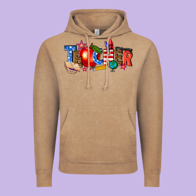 Vintage Hoodie American teacher
