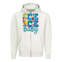 Oatmeal Heather ice ice baby with popsicle Zipper Hoodie - AdoDesignShop