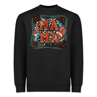Black American football mama with leopard Heavyweight Sweatshirt - Zillion Design Studio