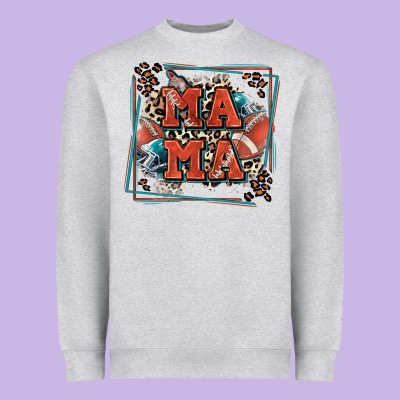 American Football Mama With Leopard Heavyweight Sweatshirt Designed By Zillion Design Studio