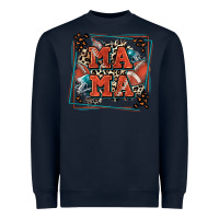 Navy American football mama with leopard Heavyweight Sweatshirt - Zillion Design Studio