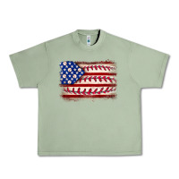 Oil Green Baseball American flag Urban Heavy Tee - Neo Western
