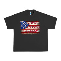 Pigment Black Baseball American flag Urban Heavy Tee - Neo Western