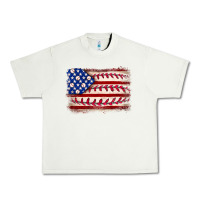 Pistachio Baseball American flag Urban Heavy Tee - Neo Western
