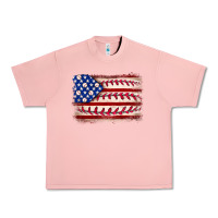 Salmon Baseball American flag Urban Heavy Tee - Neo Western