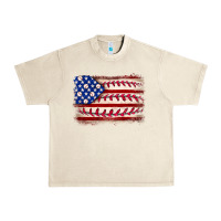 Sandshell Baseball American flag Urban Heavy Tee - Neo Western
