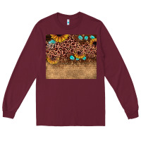 Burgundy leopard glitter sunflower gemstone Long Sleeve Tee - JahusDesignShop