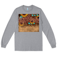 Heather Grey leopard glitter sunflower gemstone Long Sleeve Tee - JahusDesignShop
