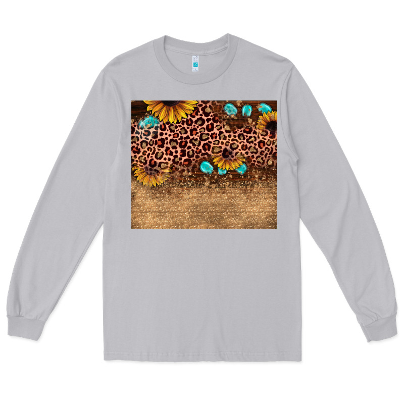Leopard Glitter Sunflower Gemstone Long Sleeve Tee by JahusDesignShop | Teevron