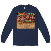 Navy leopard glitter sunflower gemstone Long Sleeve Tee - JahusDesignShop