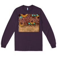 Plum leopard glitter sunflower gemstone Long Sleeve Tee - JahusDesignShop