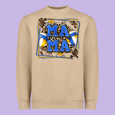 Volleyball Mama With Leopard Heavyweight Sweatshirt Designed By Zillion Design Studio