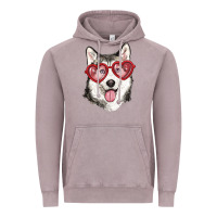 Vintage Zinc husky with love glasses Vintage Hoodie - RanaPortraitStore