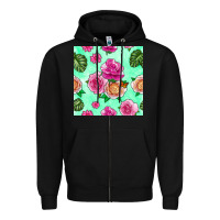 Black floral background Zipper Hoodie - BundleAndBundleShop