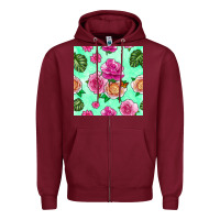 Burgundy floral background Zipper Hoodie - BundleAndBundleShop