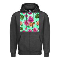 Charcoal Heather floral background Zipper Hoodie - BundleAndBundleShop