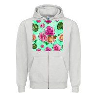 Dove Grey floral background Zipper Hoodie - BundleAndBundleShop