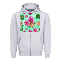 Heather Grey floral background Zipper Hoodie - BundleAndBundleShop