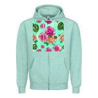 Seafoam floral background Zipper Hoodie - BundleAndBundleShop
