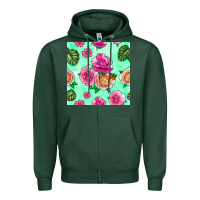 Sports Green floral background Zipper Hoodie - BundleAndBundleShop