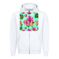 White floral background Zipper Hoodie - BundleAndBundleShop