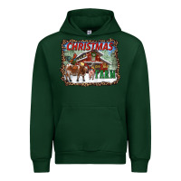 Forest Green Christmas on the farm Urban Hoodie - RanaPortraitStore