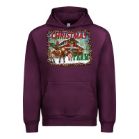 Mauve Wine Christmas on the farm Urban Hoodie - RanaPortraitStore