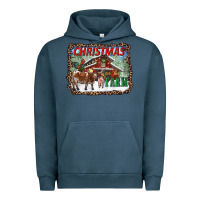 Pigment Midnight Navy Christmas on the farm Urban Hoodie - RanaPortraitStore