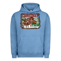 Pigment Pebble Blue Christmas on the farm Urban Hoodie - RanaPortraitStore