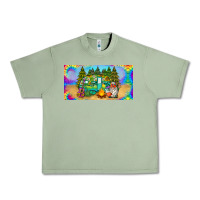 Oil Green hippie soul license plate Urban Heavy Tee - BarkalooDesign