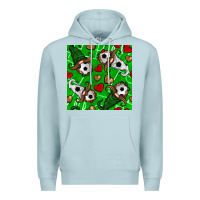 Blue Mist soccer gnomes and hearts seamless pattern Premium Hoodie - BundleAndBundleShop