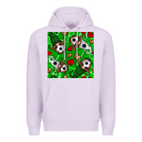 Lilac soccer gnomes and hearts seamless pattern Premium Hoodie - BundleAndBundleShop
