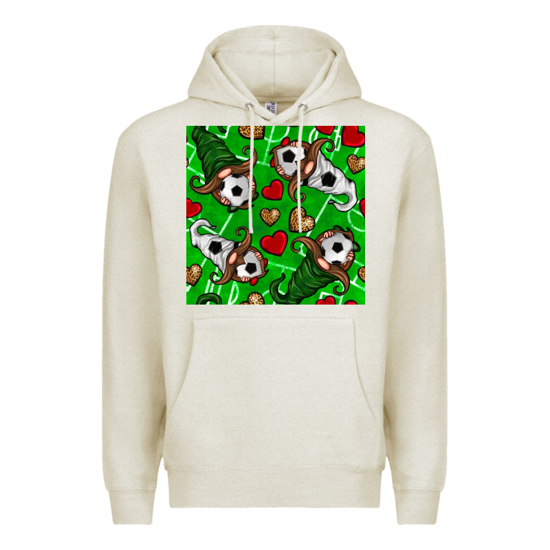 Soccer Gnomes And Hearts Seamless Pattern Premium Hoodie by BundleAndBundleShop | Teevron