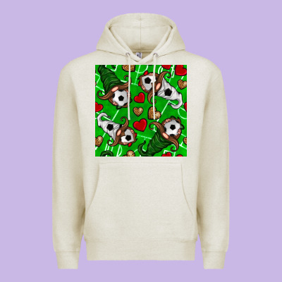 Soccer Gnomes And Hearts Seamless Pattern Premium Hoodie Designed By Bundleandbundleshop