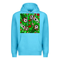 Ocean Blue soccer gnomes and hearts seamless pattern Premium Hoodie - BundleAndBundleShop
