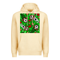 Pina Colada soccer gnomes and hearts seamless pattern Premium Hoodie - BundleAndBundleShop