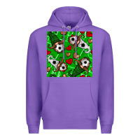 Purple soccer gnomes and hearts seamless pattern Premium Hoodie - BundleAndBundleShop