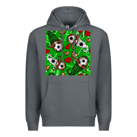 Rock soccer gnomes and hearts seamless pattern Premium Hoodie - BundleAndBundleShop