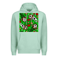 Seafoam soccer gnomes and hearts seamless pattern Premium Hoodie - BundleAndBundleShop