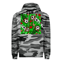 Slate Camo soccer gnomes and hearts seamless pattern Premium Hoodie - BundleAndBundleShop