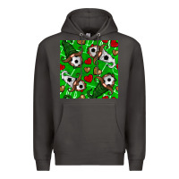 Smoke soccer gnomes and hearts seamless pattern Premium Hoodie - BundleAndBundleShop